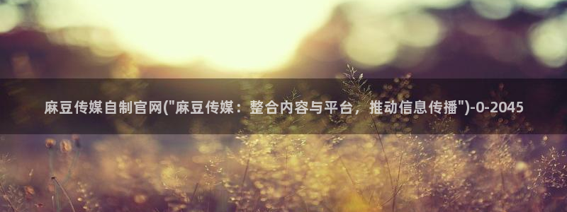麻豆 更新完整版：麻豆传媒自制官网(\